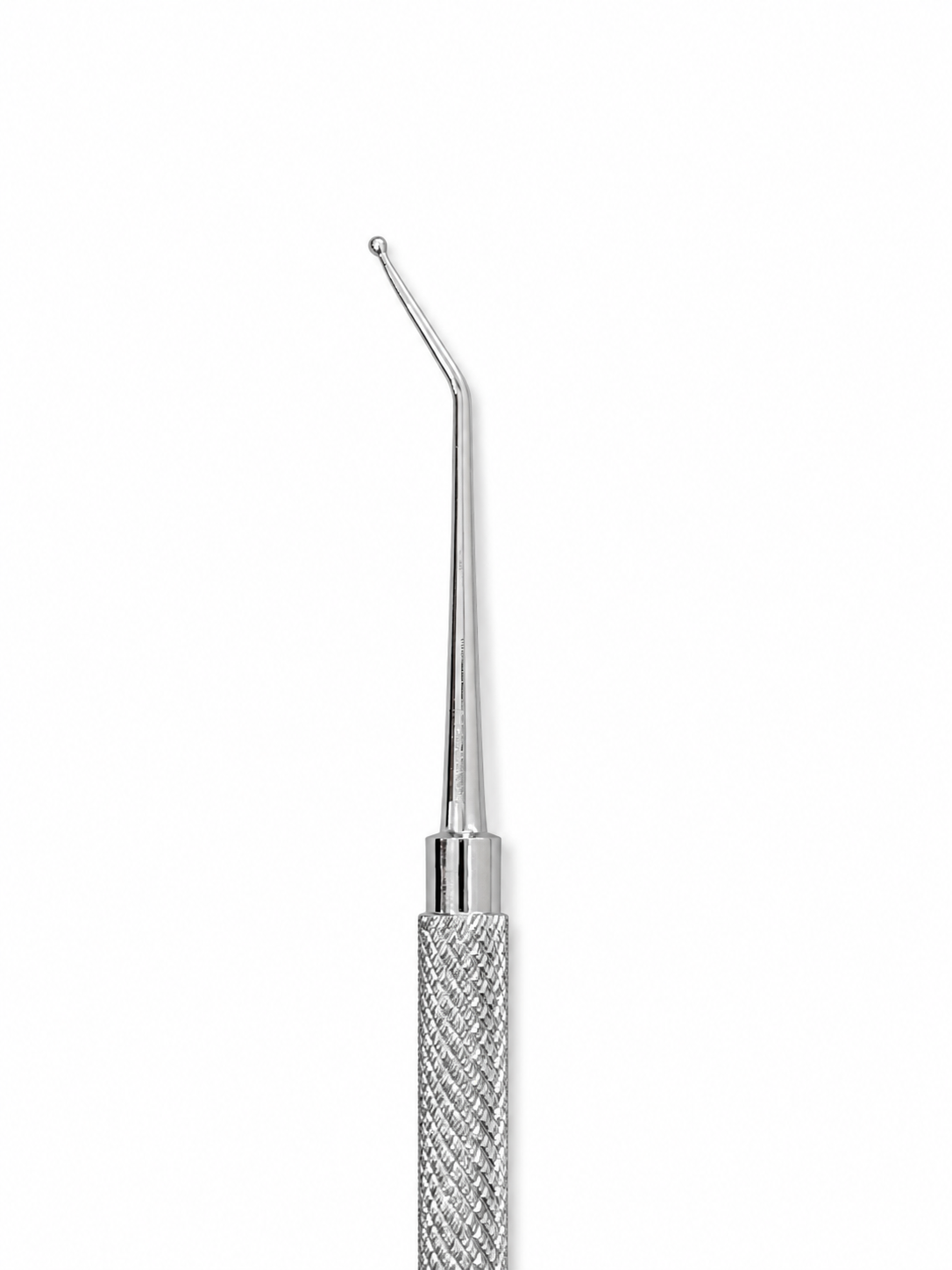 Hamburg Filling instrument one end curved ball - other end angled ball