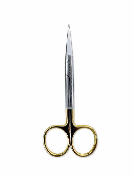 Hamburg Gum Scissors Gold Plated Iris Straight 11.5 cm