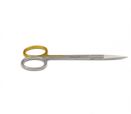 Hamburg Pro GUM SCISSORS  Gold Plated Iris Delicate Straight 11.5cm